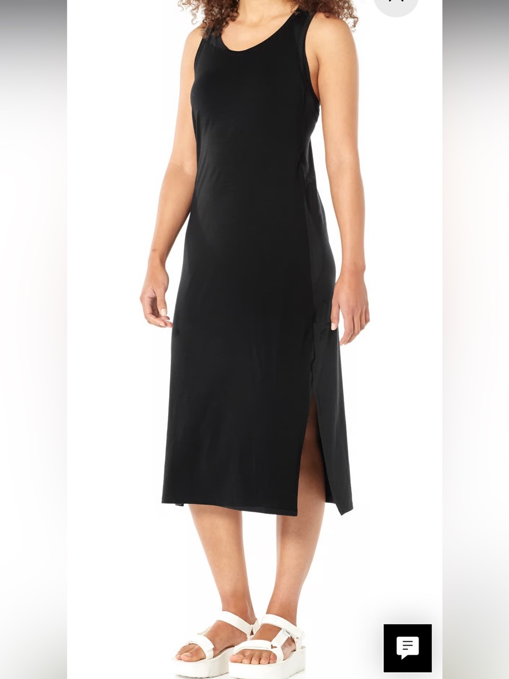 Icebreaker Yanni Cool-Lite Midi Tank Dress Black size S